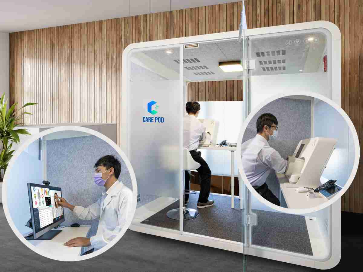 达擎于医疗科技展中展出＂远距诊疗舱＂，，，，以因应医疗数字化及社会高龄化趋势下、、、、复诊及慢性病患等族群对于远距看诊需求逐渐升高所推出的创新整合方案。。多功能合一、、、高隐私性的远距诊疗舱可根据病患端与医师端的不同需求，，提供弹性化及客制化功能，，，节省医生和病患的精力及时间