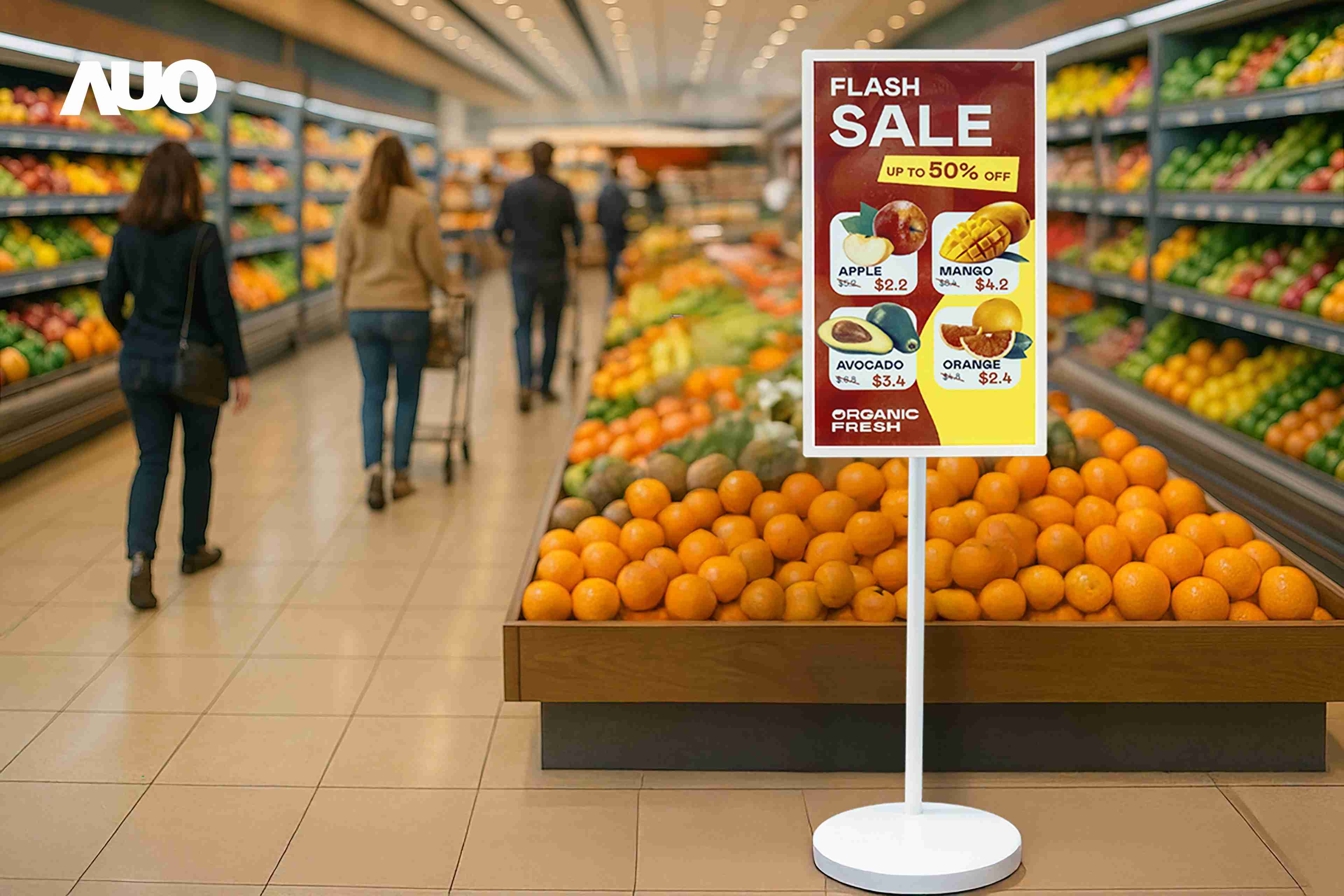 达擎首亮相低功耗、、、、全彩的〝aecoPost电子纸解决方案〞，，仅在更新画面时需要微量的电力驱动，，，，无需布建电线的便捷设计，，使其可灵活应用、、、随意置放，，，并可透过云端或行动装置app，，，轻松管理及排程广告内容，，，晋升店头营销利器。。。。